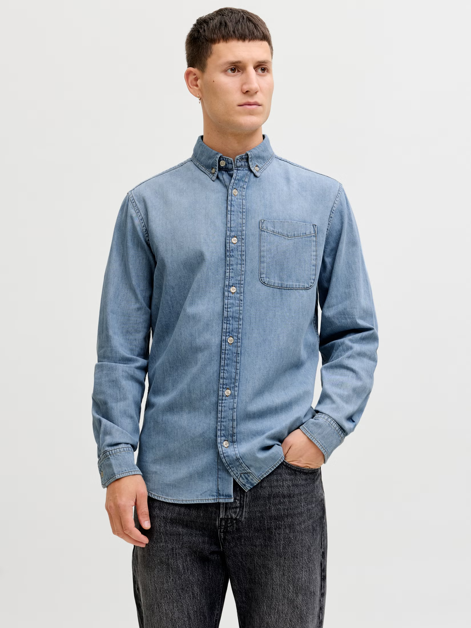 Men's Blue Denim Shirt — gallery image